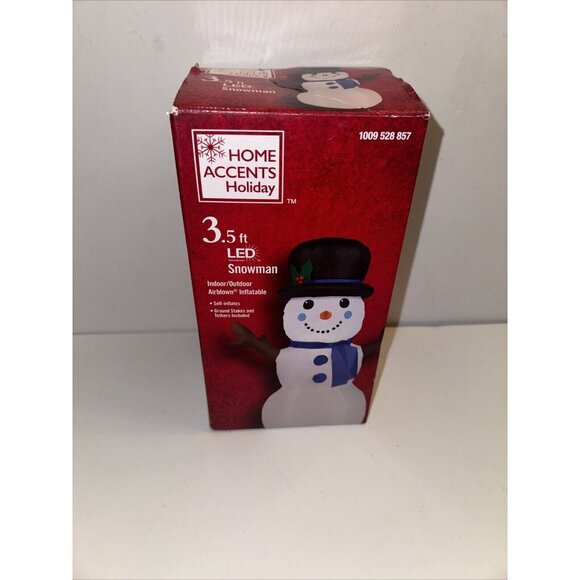 Home Accents Holiday 3.5 Ft LED Snowman Inflatable Outdoor Christmas Decoration - Picture 1 of 4